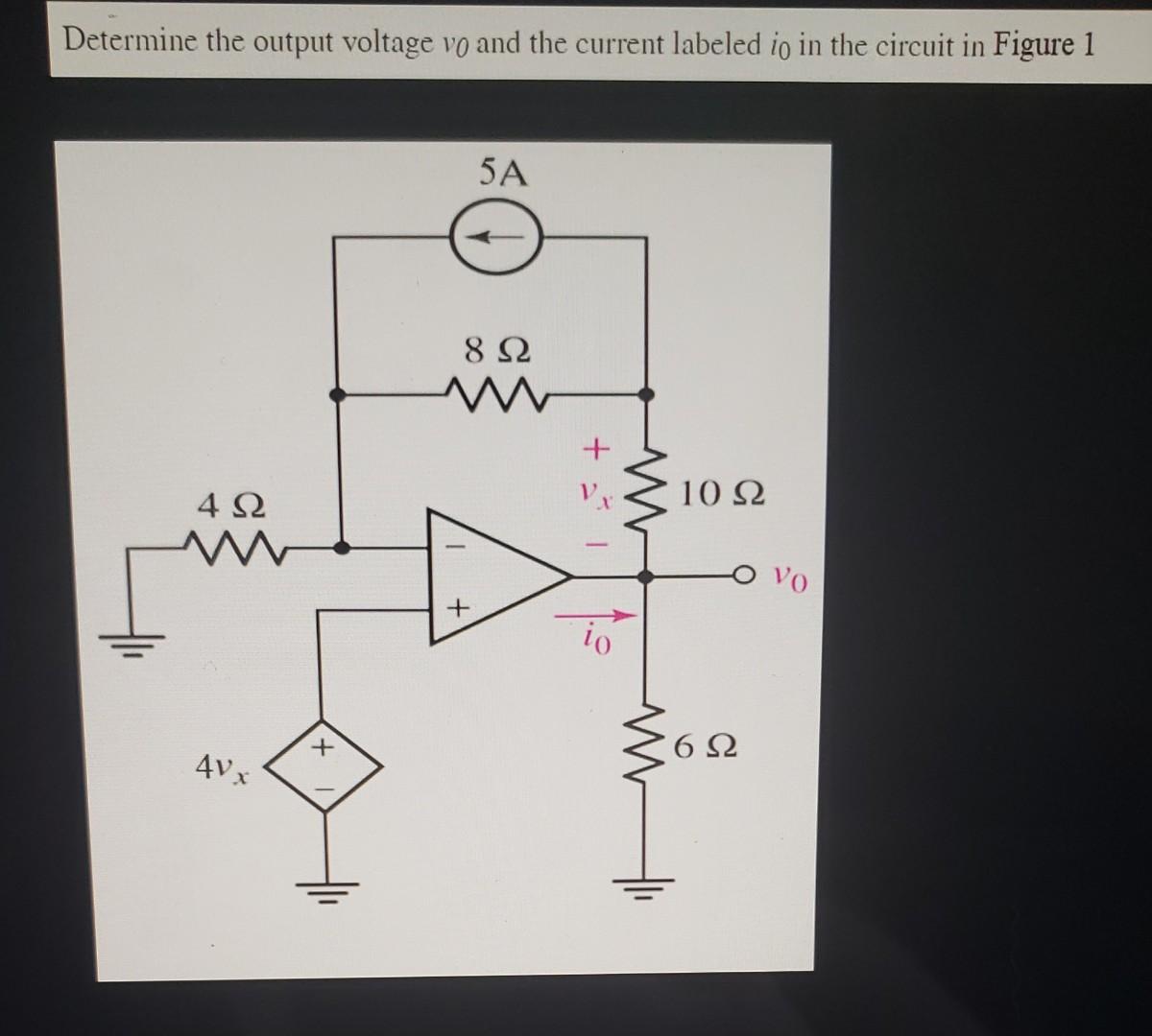 Solved Determine the output voltage vo and the current | Chegg.com