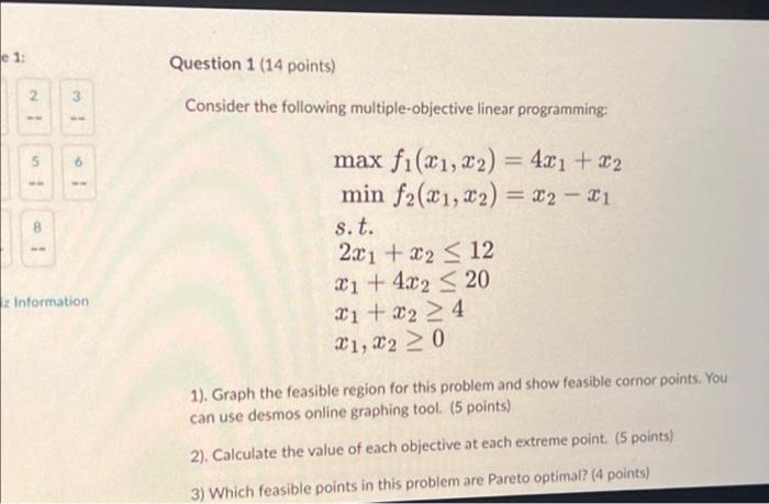 Solved Consider The Following Multiple-objective Linear | Chegg.com