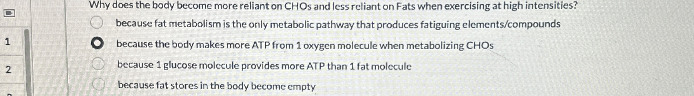 Solved Why does the body become more reliant on CHOs and | Chegg.com