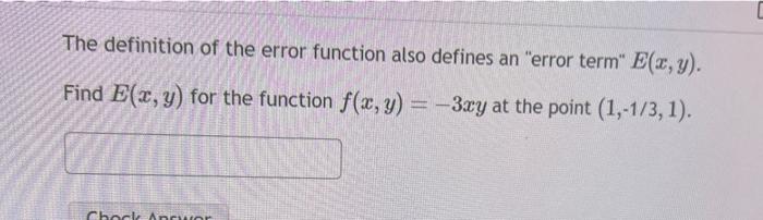 Solved The definition of the error function also defines an | Chegg.com