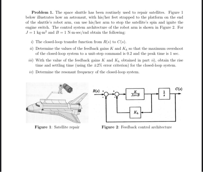 Solved Problem 1. The space shuttle has been routinely used | Chegg.com
