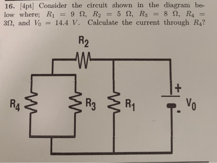 Solved 16. 4pt] Consider the circuit shown in the diagram | Chegg.com