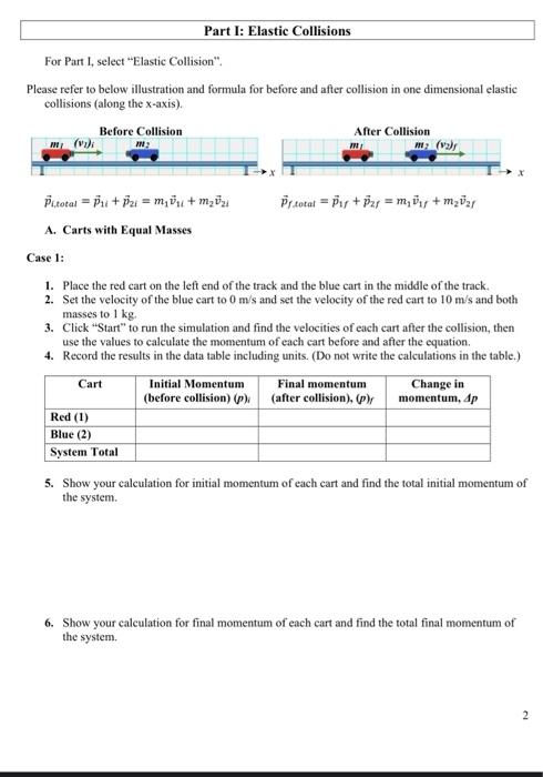 Name: Conservation of Momentum in Collisions | Chegg.com
