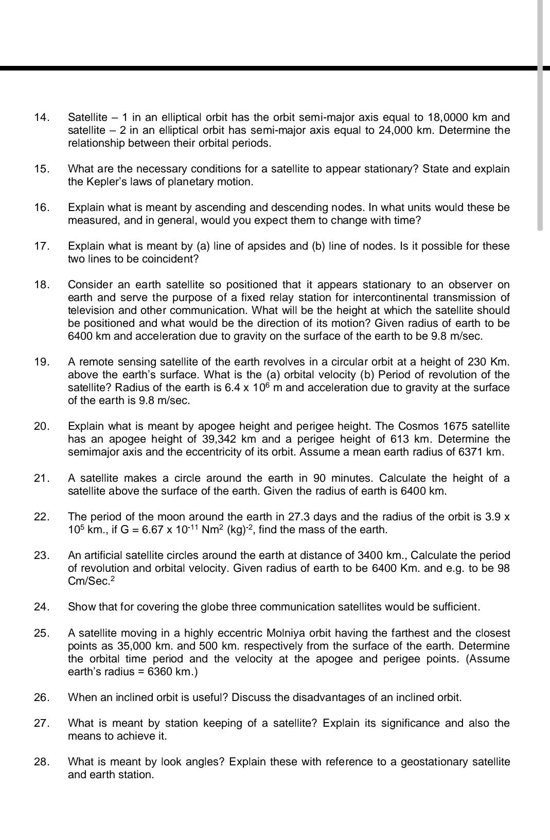 1. What are satellite frequency bands? Write down the