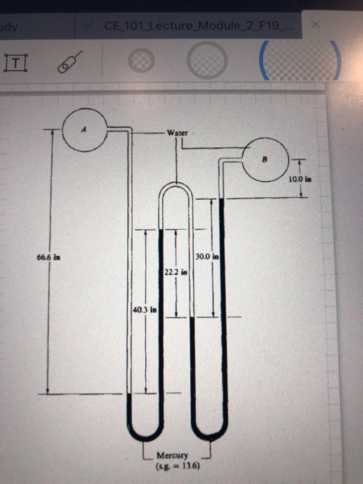 Solved Problem 2 A differential manometer is attached to
