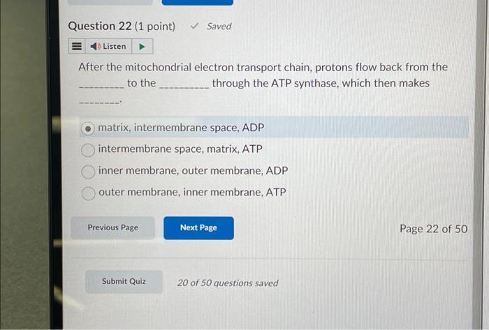 Solved After the mitochondrial electron transport chain, | Chegg.com