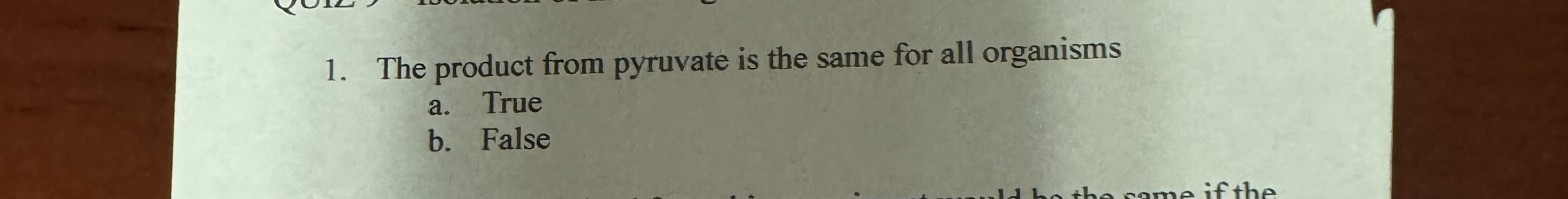 Solved The product from pyruvate is the same for all Chegg com