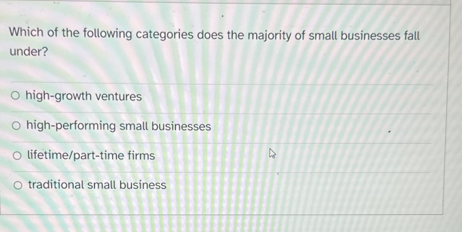 Solved Which of the following categories does the majority