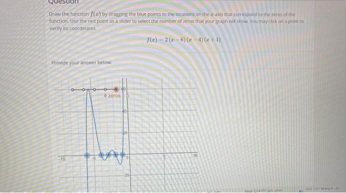 Solved Draw the function f(x) by dragging the blue points to | Chegg.com