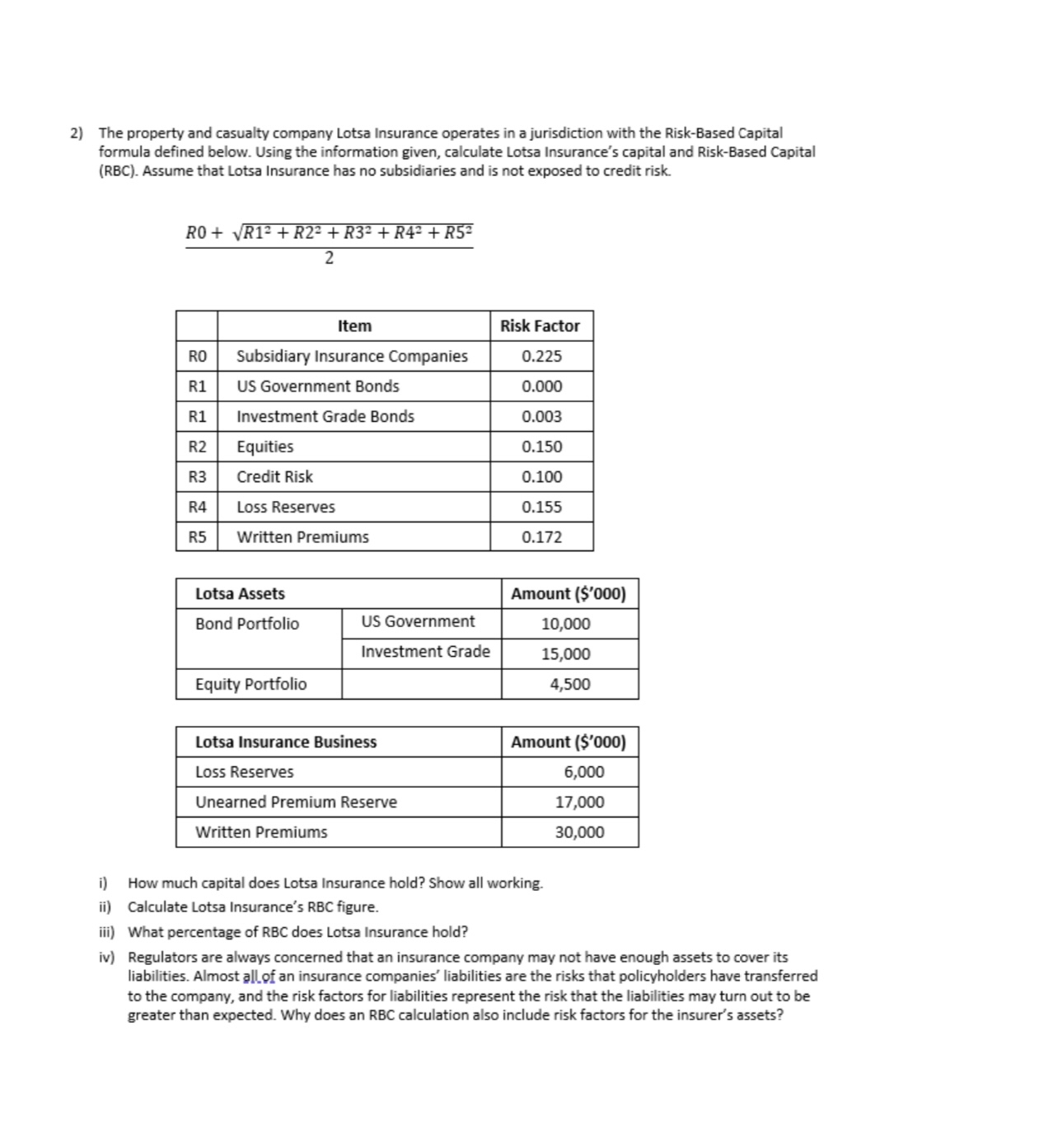 The property and casualty company Lotsa Insurance | Chegg.com