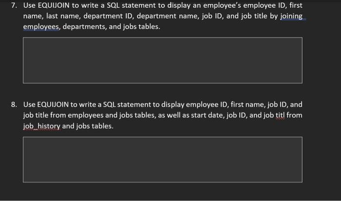 Solved Use EQUIJOIN to write a SQL statement to display an | Chegg.com
