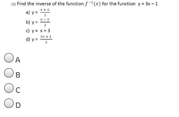 Solved 3 10 Find The Inverse Of The Function F X For T Chegg Com