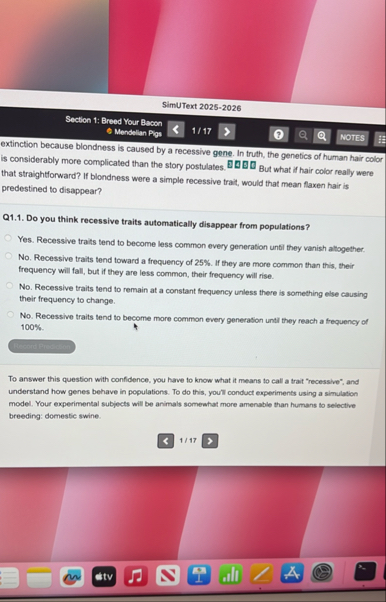 Solved SimUText 2025-2026Section 1: Breed Your Baccon© | Chegg.com