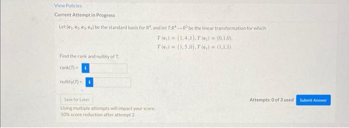 Solved Let {e1,e, e3, efl be the standard basis for R4, and | Chegg.com