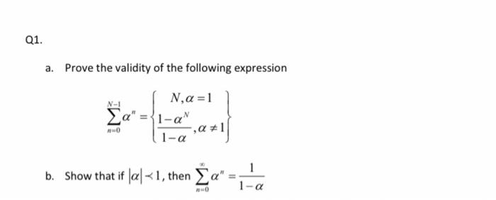 Solved A. Prove The Validity Of The Following Expression 