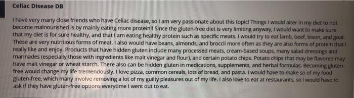 Celiac Disease DB I have very many close friends who have Celiac disease, so I am very passionate about this topic Things I w