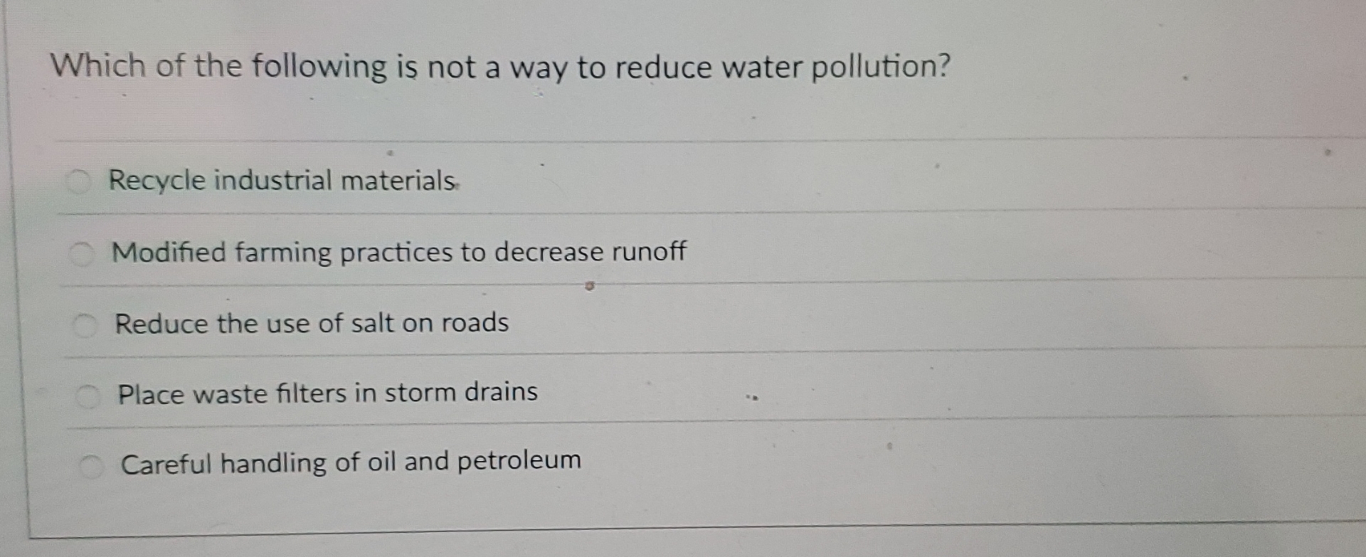 Solved Which of the following is not a way to reduce water | Chegg.com