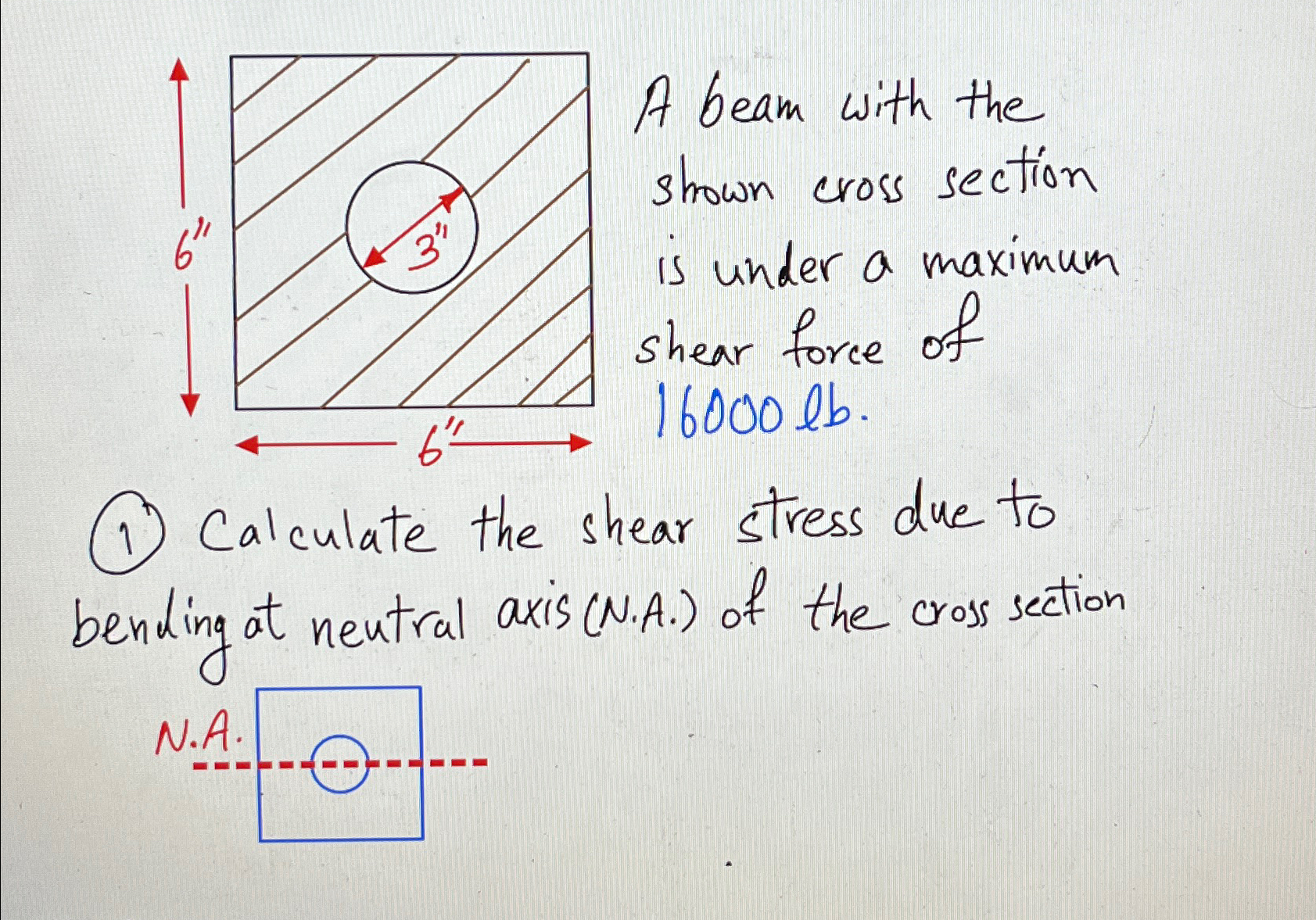 Solved A beam with the shown cross section is under a | Chegg.com