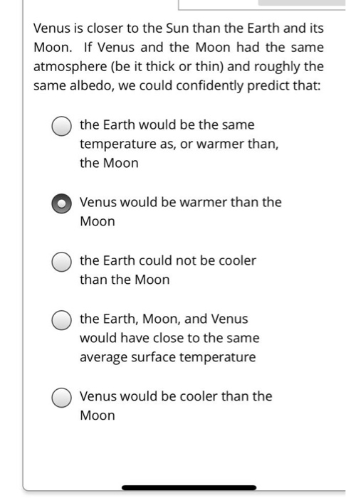 Solved Venus Is Closer To The Sun Than The Earth And Its Chegg Solved Venus Is Closer To The Sun Than The Earth And Its Chegg