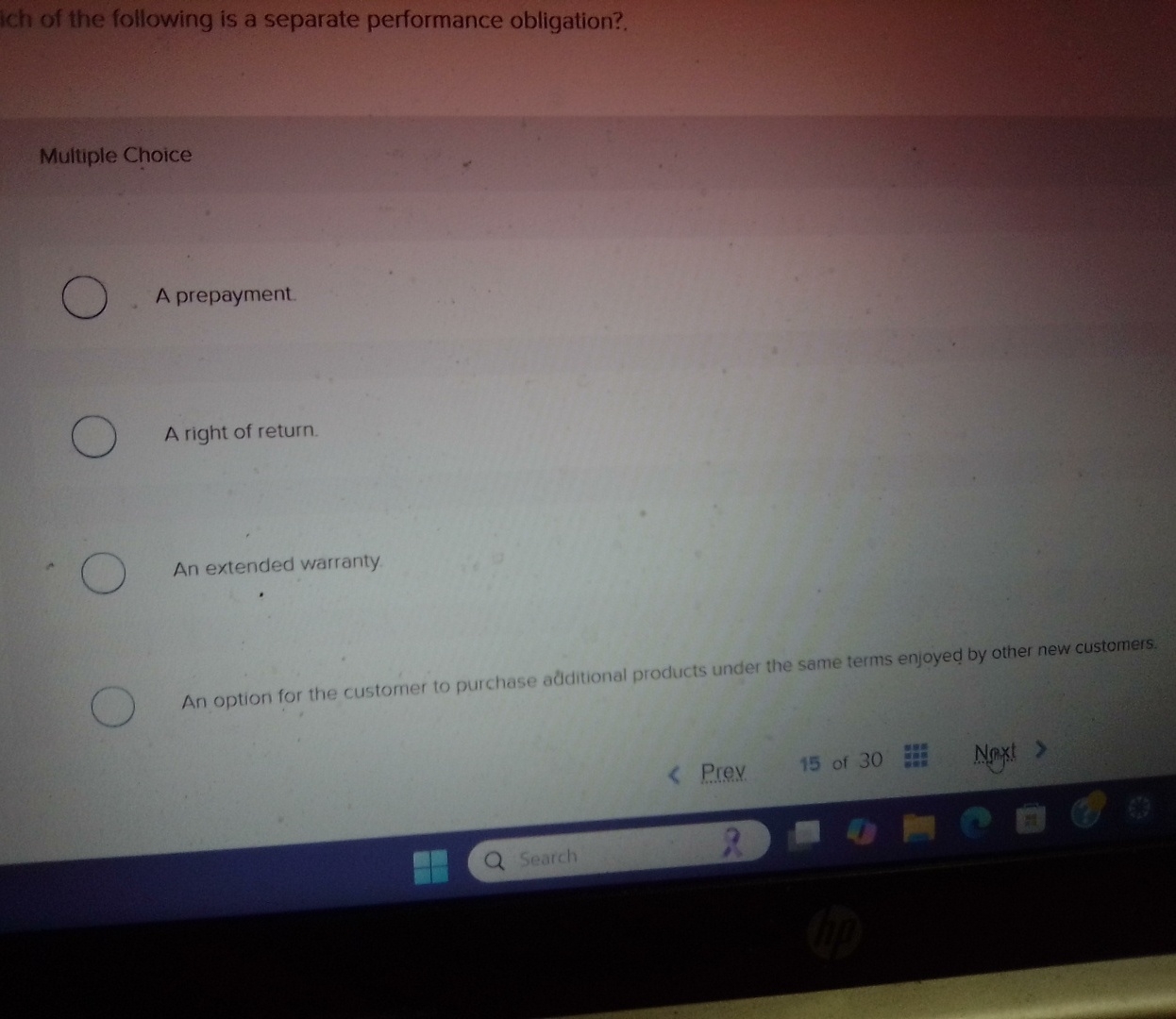 Solved ch of the following is a separate performance | Chegg.com