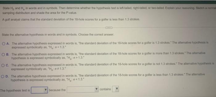 Solved State H0 and Hin in words and in symbols. Then | Chegg.com
