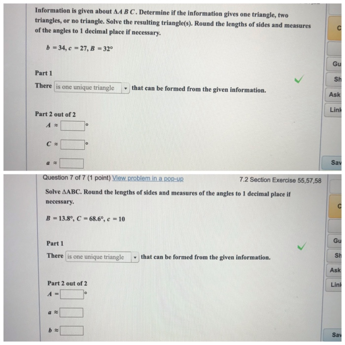 Solved Information is given about AA BC. Determine if the | Chegg.com