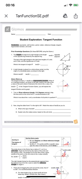 00 16 X Tanfunctionse Pdf U Il Gizmos Student Expl Chegg Com