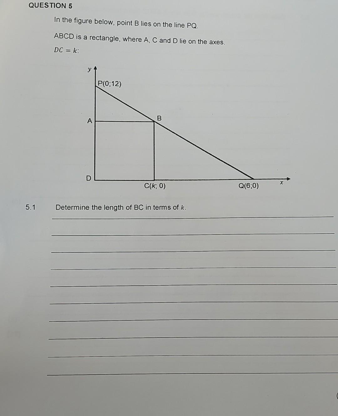 Solved QUESTION 5 In the figure below, point B lies on the | Chegg.com