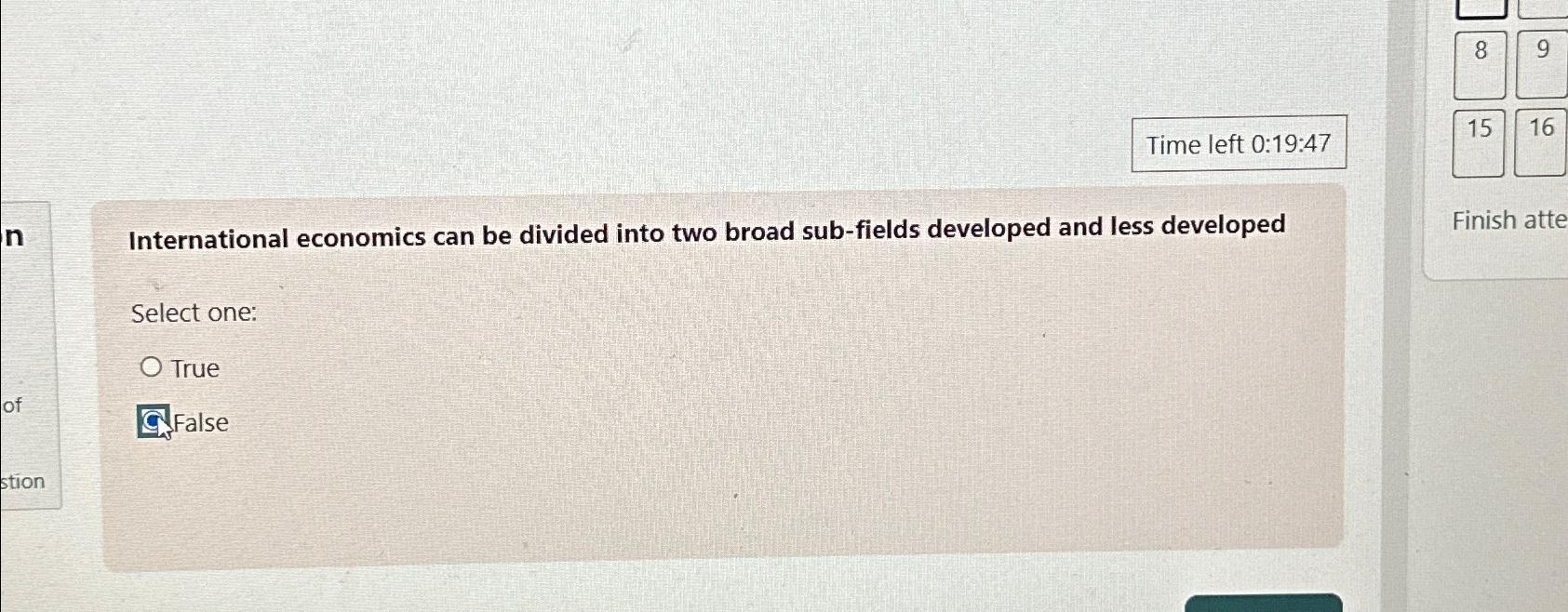 Solved Time left 0:19:47International economics can be | Chegg.com