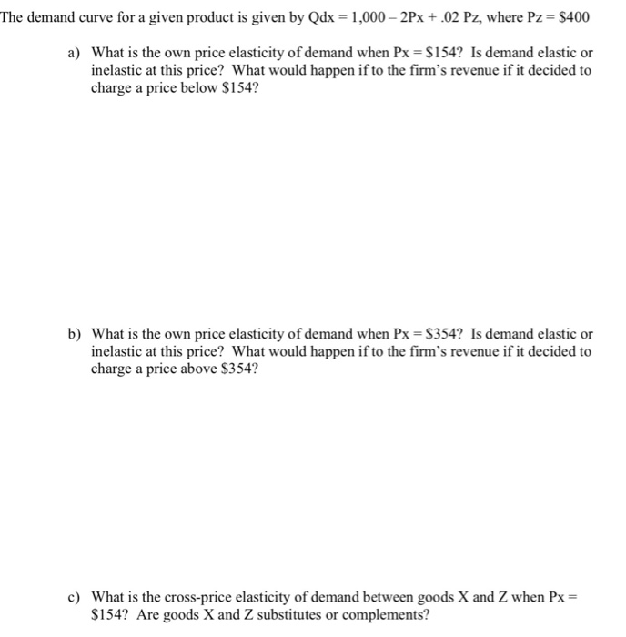 Solved The demand curve for a given product is given by Qdx | Chegg.com