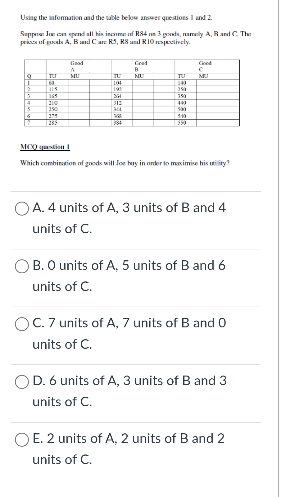 Solved Using The Information And The Table Below Answer | Chegg.com