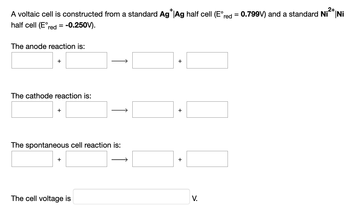 Solved A Voltaic Cell Is Constructed From A Standard Ag Ag Chegg Solved A Voltaic Cell Is Constructed From A Standard Ag Ag Chegg