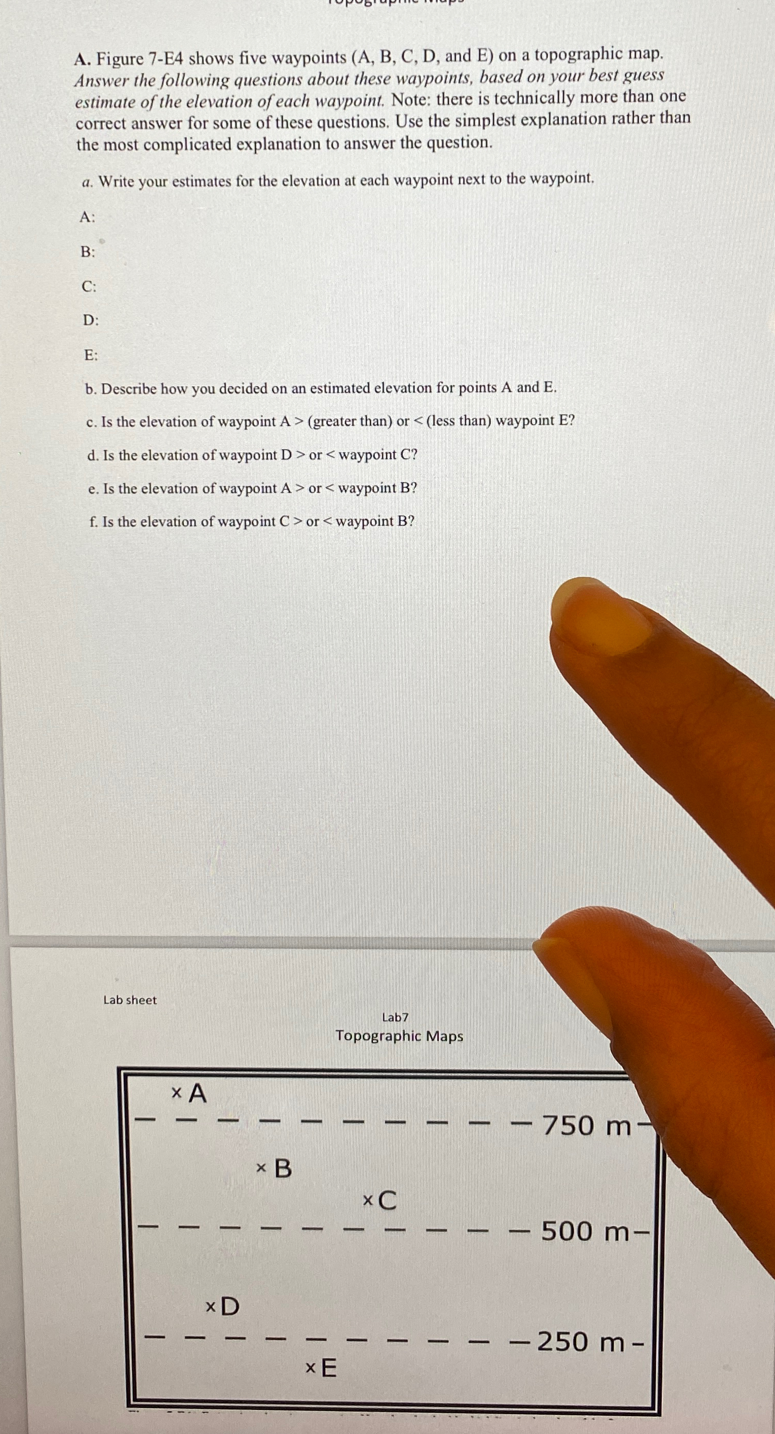 Solved A. ﻿Figure 7-E4 ﻿shows five waypoints (A, ﻿B, ﻿C, ﻿D, | Chegg.com
