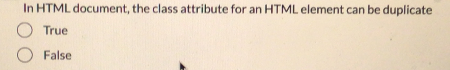 Solved In HTML document, the class attribute for an HTML | Chegg.com