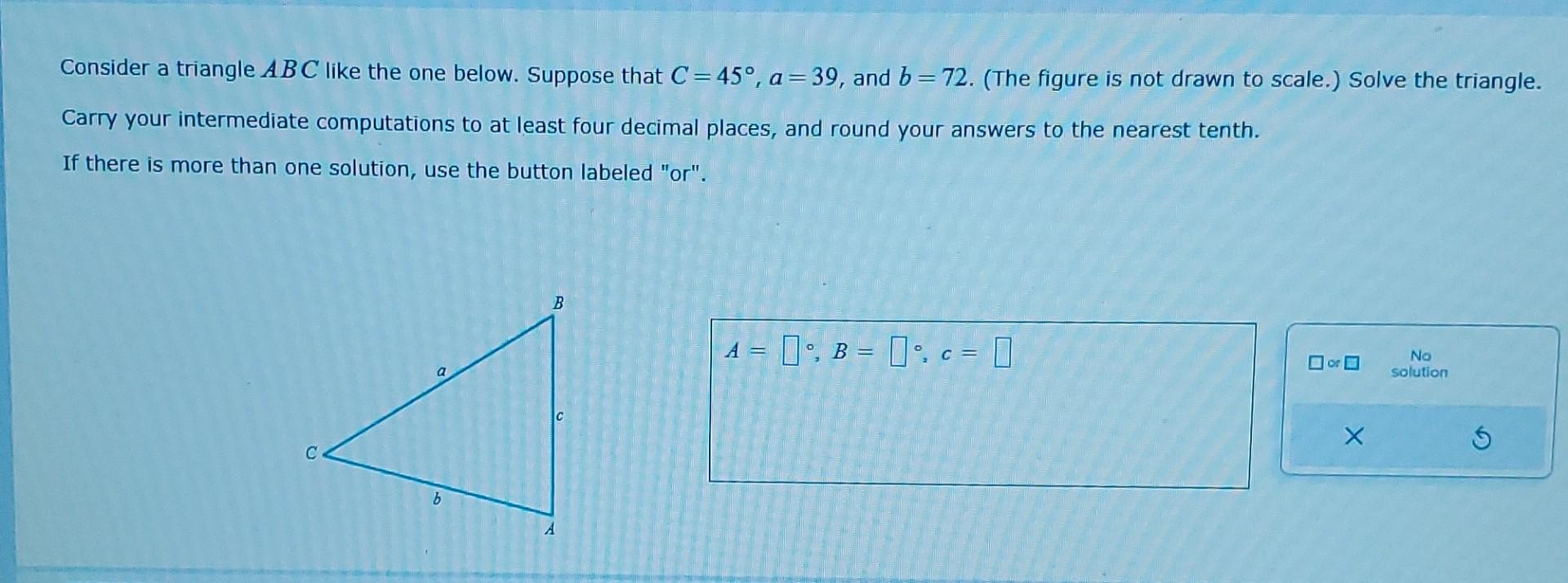 Solved Consider a triangle ABC like the one below. Suppose | Chegg.com