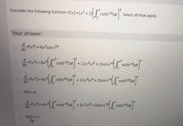 Solved Consider the following function F(x)= (x2+2) | Chegg.com
