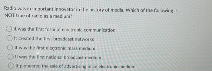 radio as a medium of communication