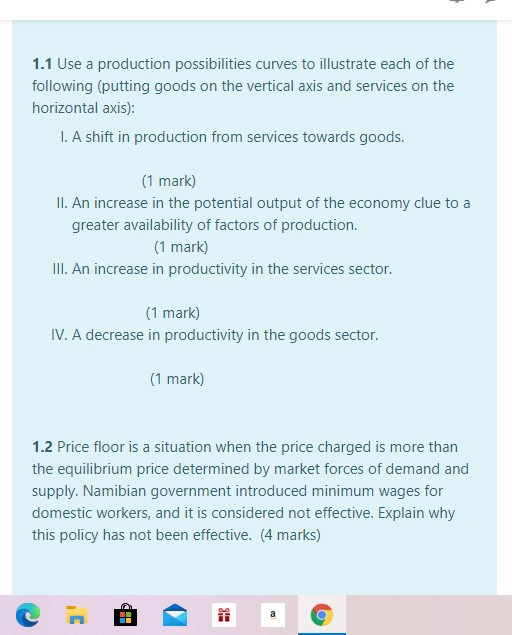 Solved 1.1 Use A Production Possibilities Curves To | Chegg.com