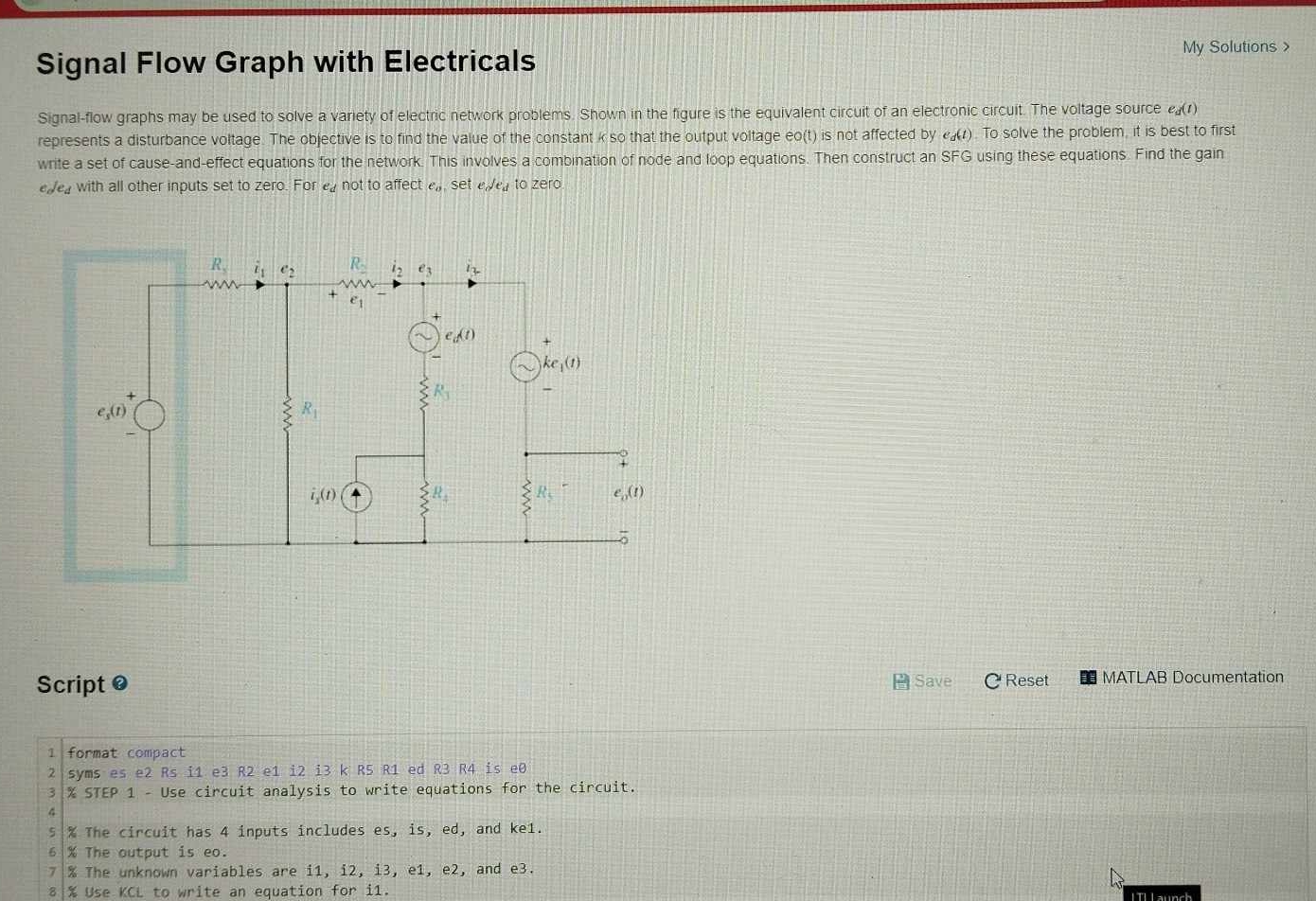 Solved Signal Flow Graph With ElectricalsMy Solutions | Chegg.com