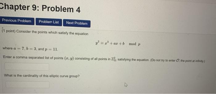 Solved Chapter 9: Problem 4 Previous Problem Problers List | Chegg.com