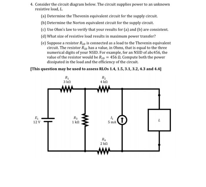 Solved 4. Consider the circuit diagram below. The circuit | Chegg.com