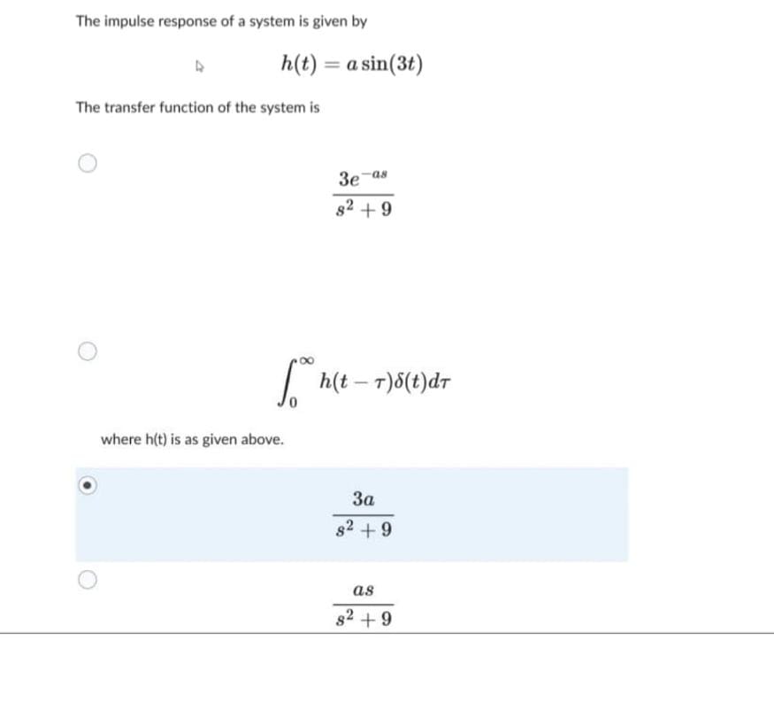 Solved The impulse response of a system is given | Chegg.com