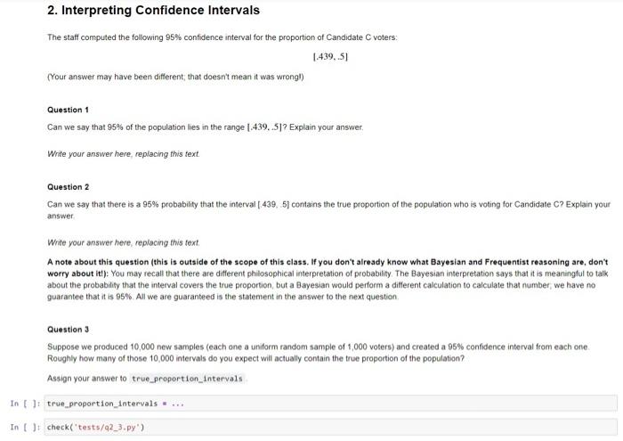 Solved 2. Interpreting Confidence intervals The staff | Chegg.com