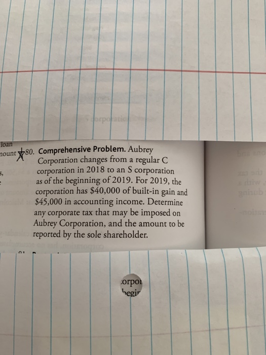 Solved Torpola Joan mount 80. Comprehensive Problem. Aubrey