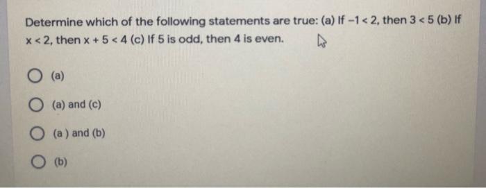 Solved Determine which of the following statements are true: | Chegg.com