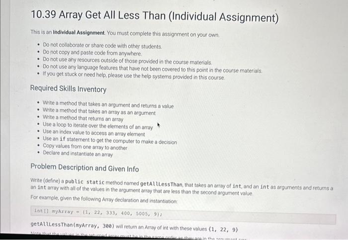 Solved This is an Individual Assignment. You must complete | Chegg.com