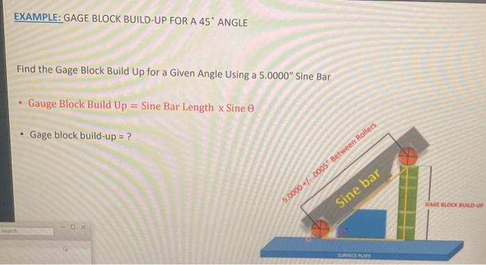 Solved Exercise: Calculate the Gage Block Build-Up for a | Chegg.com