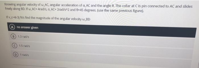 Solved Question 5 3 Points Knowing the angular velocity w | Chegg.com