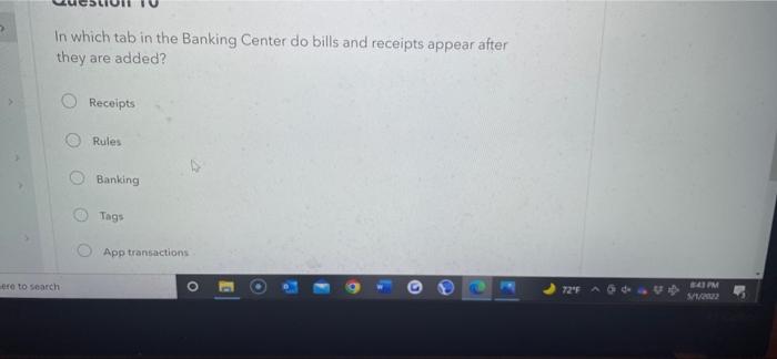 from the for review tab in the banking center