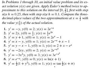 Solved In Problems 1 through 10, an initial value problem | Chegg.com